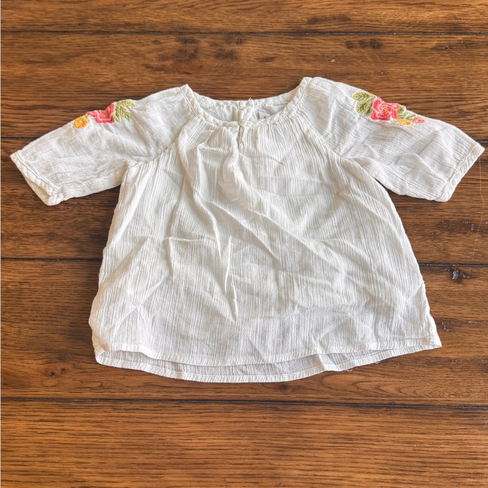 Janie and Jack Floral Embroidery Shirt